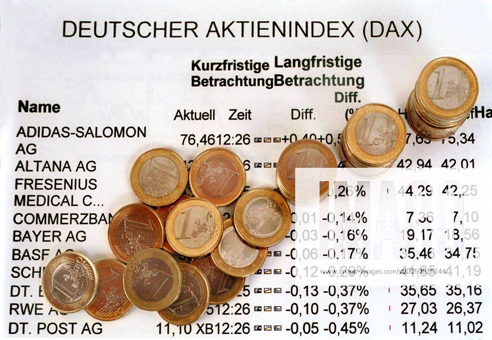 Deutscher Aktienindex (DAX) - Auflistung Der Deutschen Aktienkurse Und