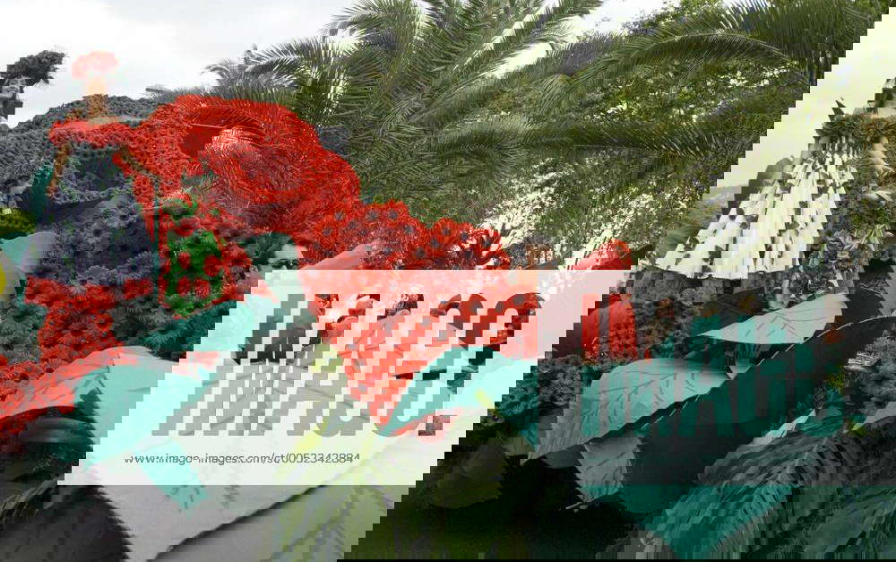 Dekorierter Wagen beim Blumenfest in Funchal