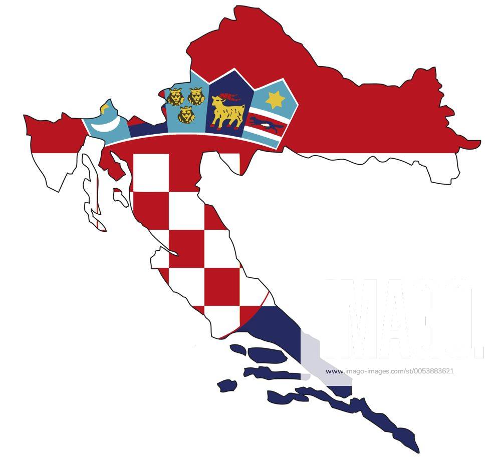 Kroatien, Flagge, Umriss