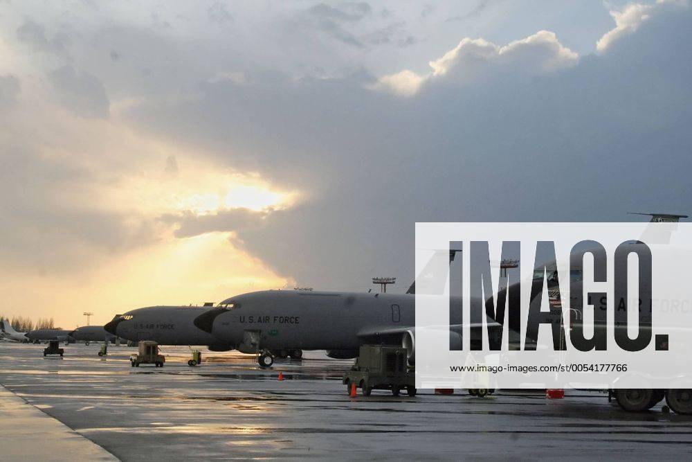 KYRGYZSTAN. KC-135 Stratotankers seen at the US Air Force base at ...