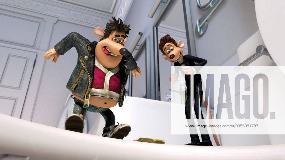 2006 Flushed Away Movie Set PICTURED HUGH JACKMAN as the voice of Roddy (right), a pampered