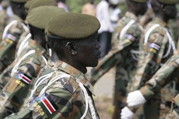 JUBA, Soldiers of the Sudan People s Liberation Army march during a ...