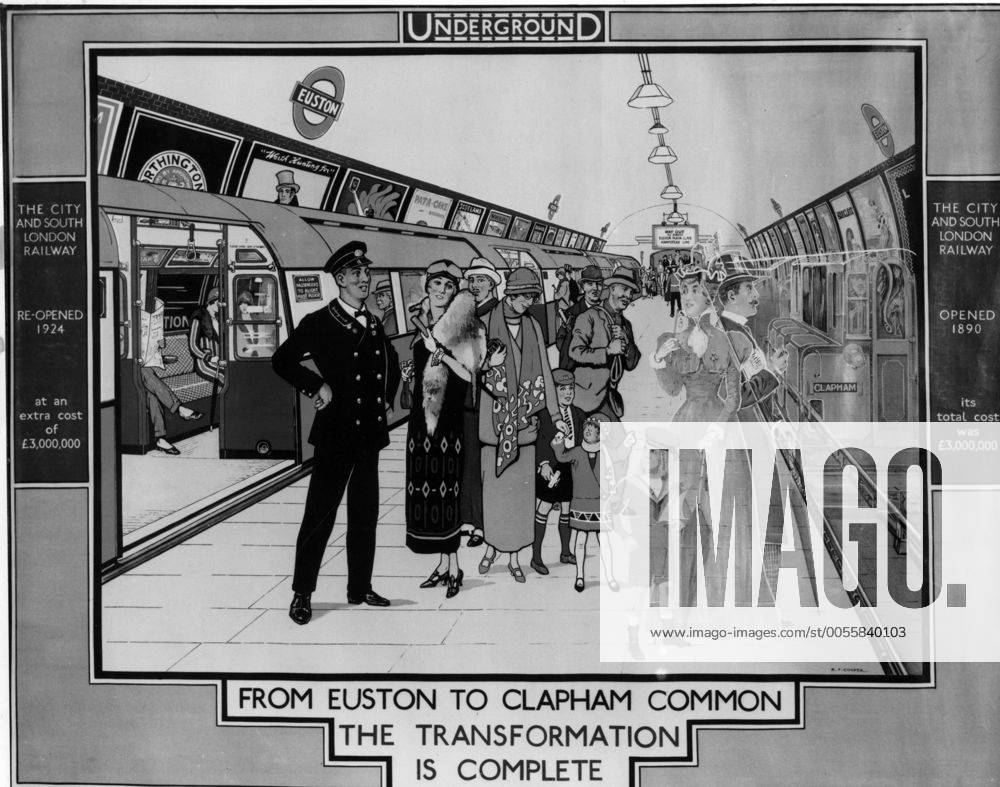 Euston to Clapham Common 1924 Mono Print !AUFNAHMEDATUM GESCHÄTZT