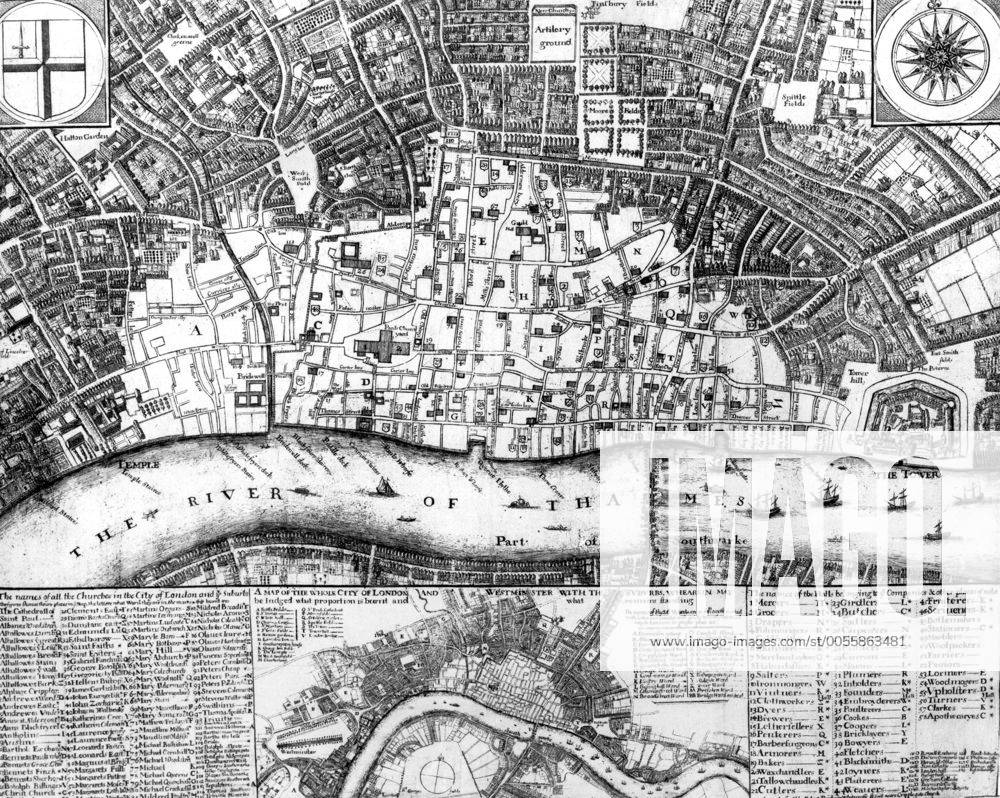 A part of London in 1666 Mono Print