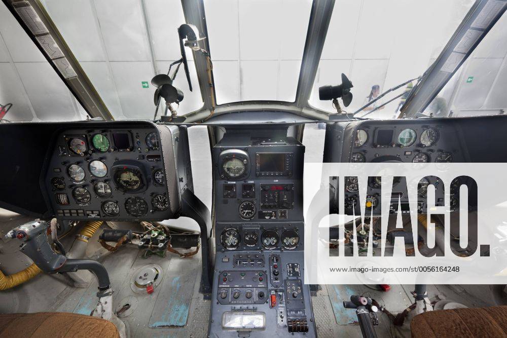 Interior, cockpit of the Mil Mi-17 - NATO code: HIP-H, medium ...