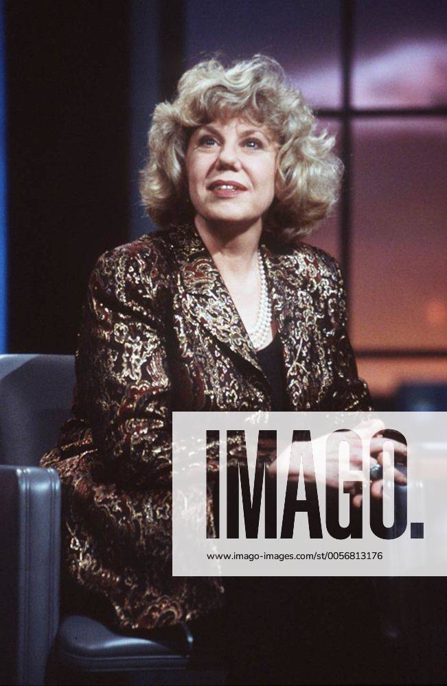 Erica Jong in der RTL Nachtshow 01 95 jür USA Autor Frau blond Locken ...