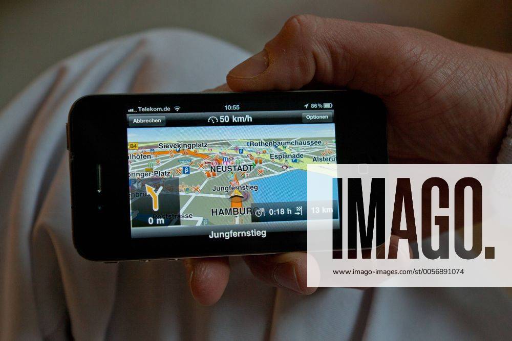Das IPhone 4 Als Navigationsgerät. Kartendarstellung Der Routenplanung ...