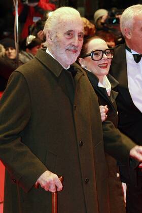 Actor Christopher Lee and wife Birgit Gitte Kroencke Lee attending the ...