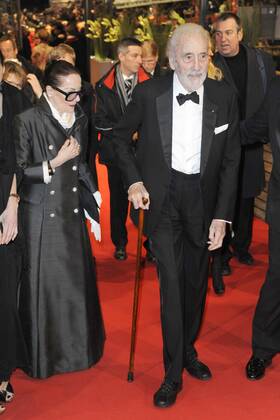 Actor Christopher Lee and wife Birgit Gitte Kroencke Lee attending the ...