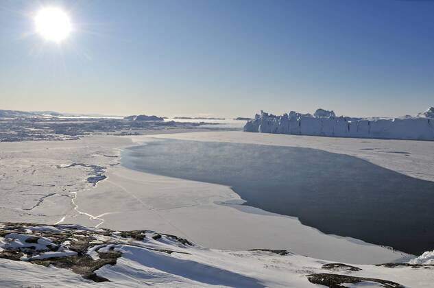 Eismeer vor der Disko-Halbinsel, Qeqertarsuaq, Grönland, arktisches ...