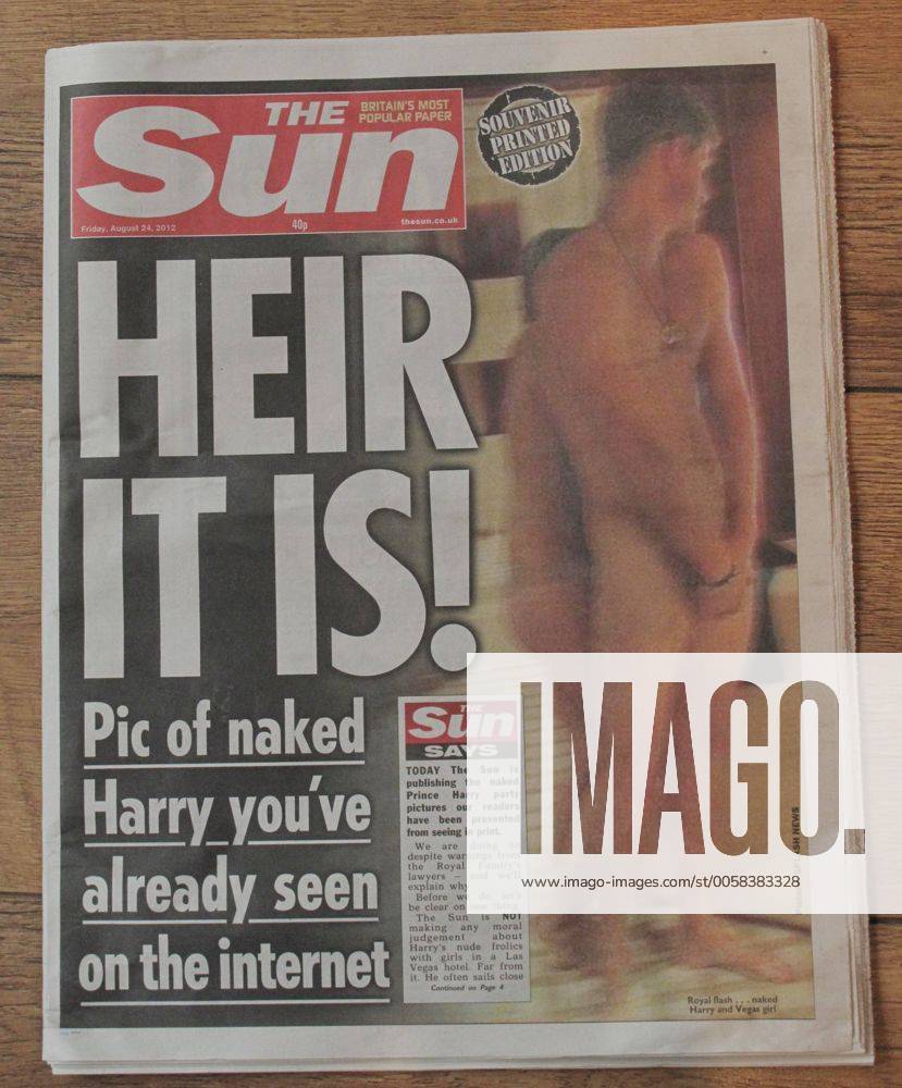 Nude photos of Britain s Prince Harry are published in today s Sun  newspaper after his