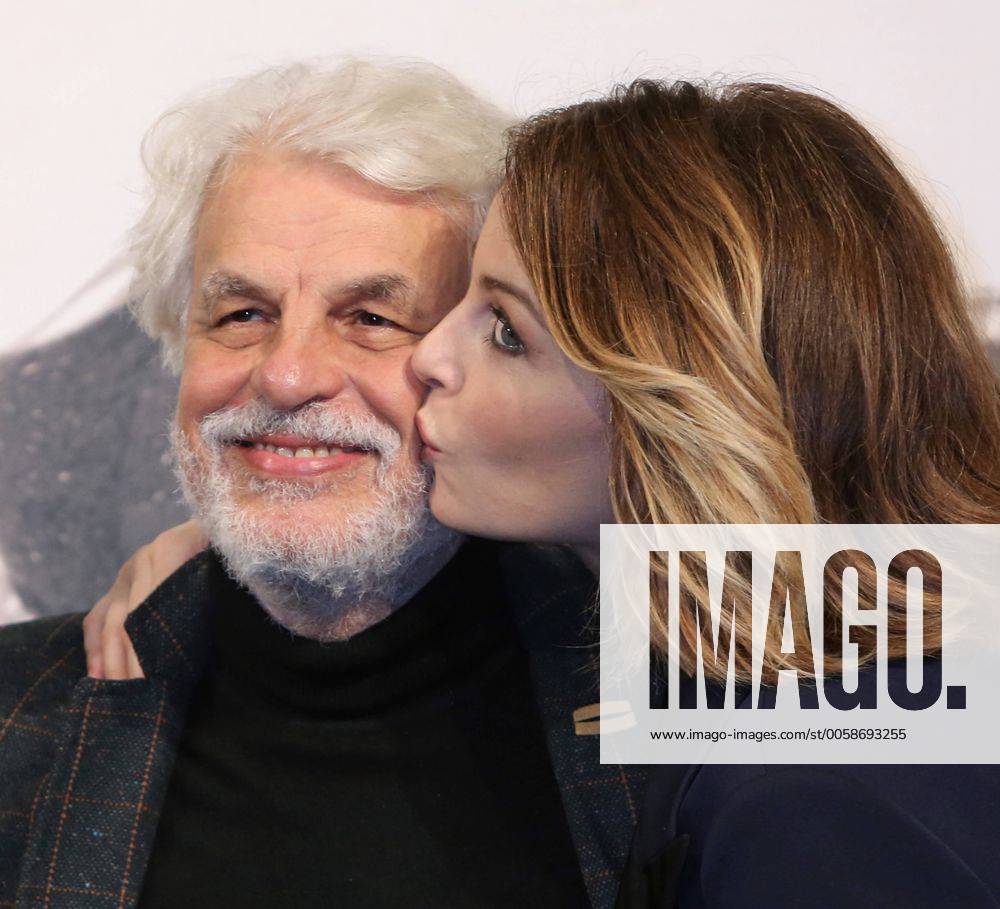 Michele Placido L gets a kiss from his daughter Violante Placido