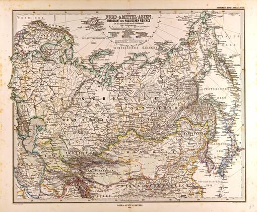 Russia Map Gotha Justus Perthes 1874 Atlas. Perthes Johan Georg Justus ...