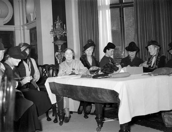 Comforts For the troops Violet , Lady Melchett ( left ) and some of her ...