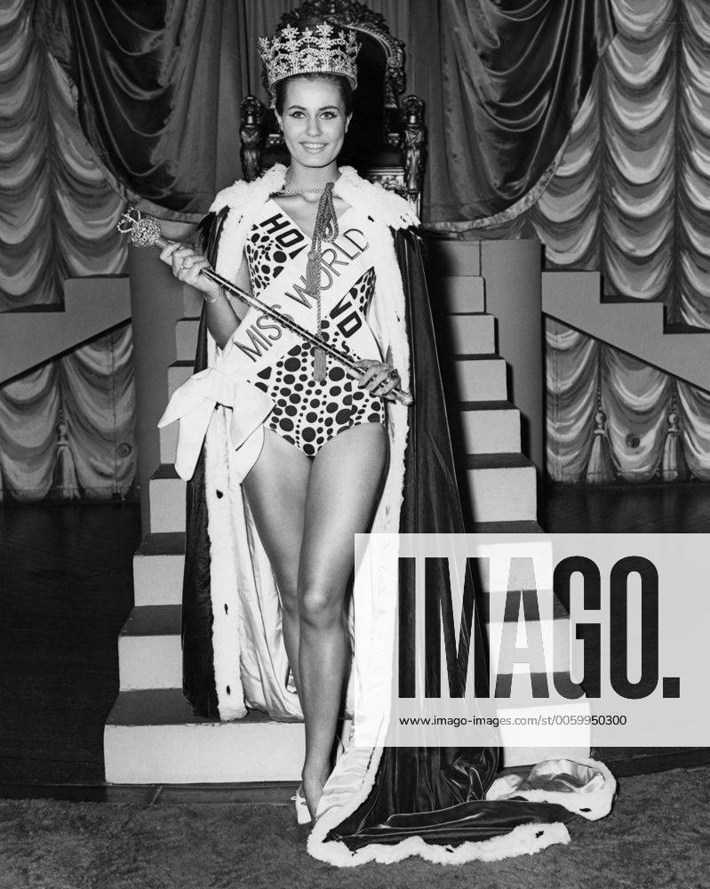 Miss World 1962 20 year old Catharina Lodders (Miss Holland) parades in the Miss  World robes