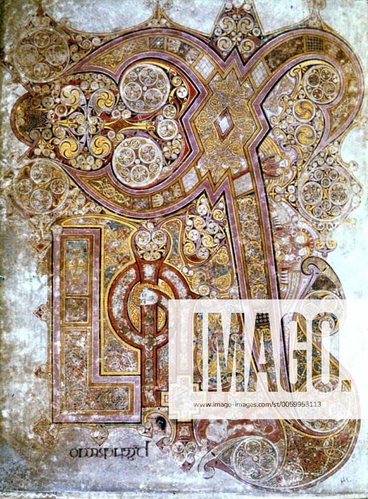 The CHI RHO page - from The Book of Kells. Celtic, 800 AD. Trinity ...