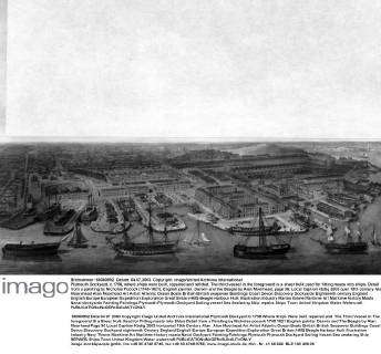 Plymouth Dockyard, c.1798, where ships were built, repaired and ...