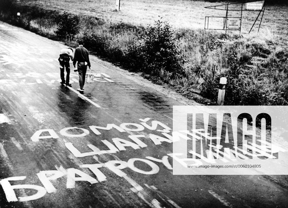 Prague Spring 1968 Houses, roofs and even road surfaces serve to ...