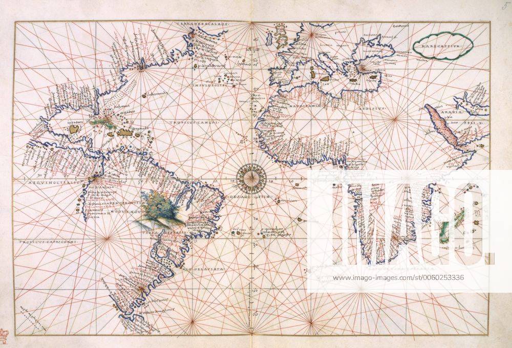 A Portolan atlas - Chart of western hemisphere