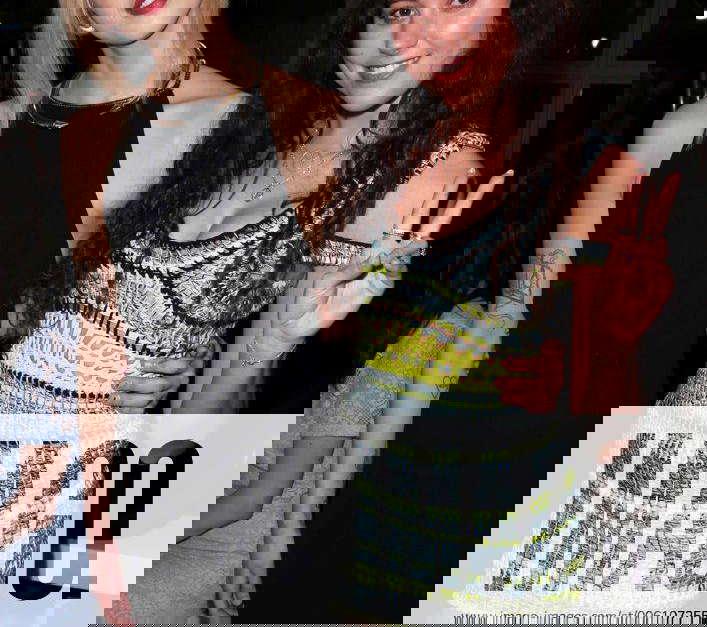 Peaches Geldof and Eliza Doolittle at the Mark Fast show at opening day