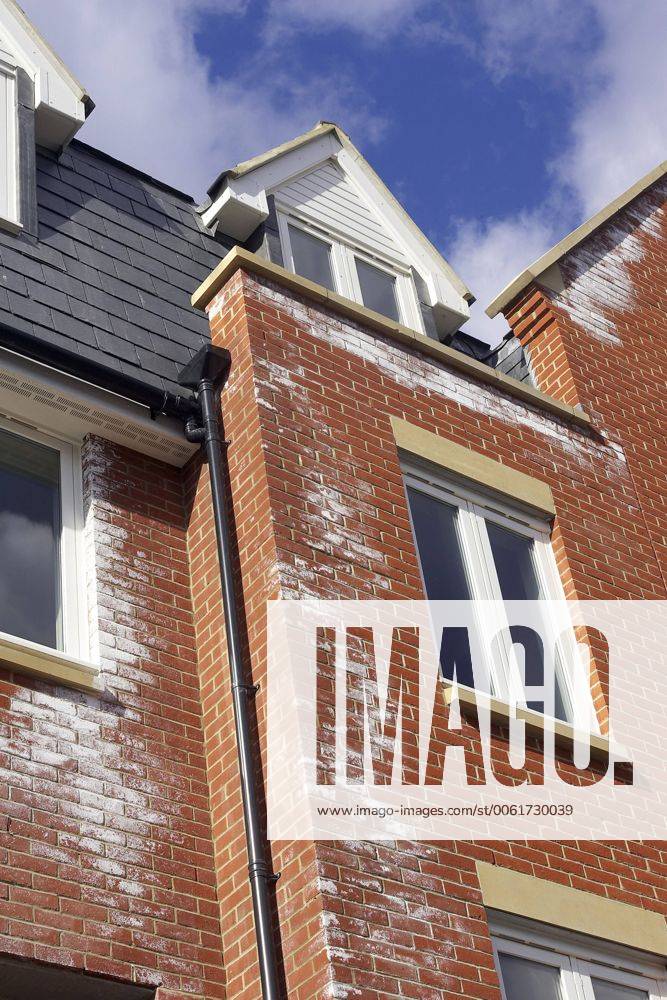 A white powdery deposit, called efflorescence is common on new brick