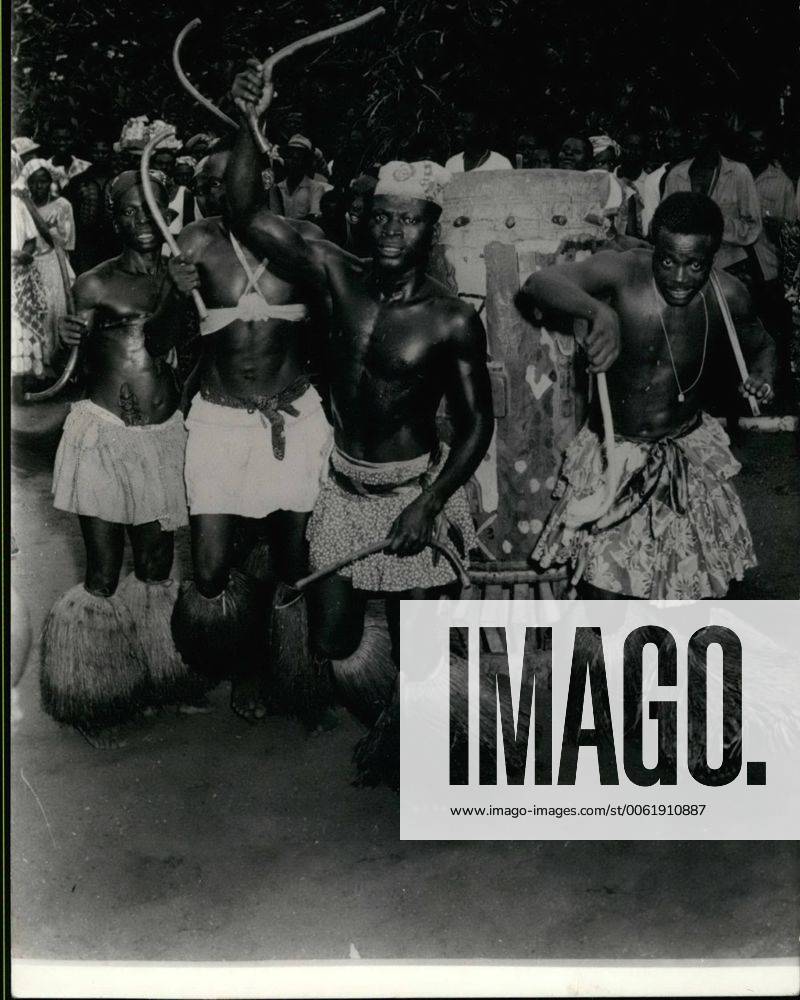 Apr. 04, 1957 - High Commissioner welcomed by native dancers: M. Gaston ...