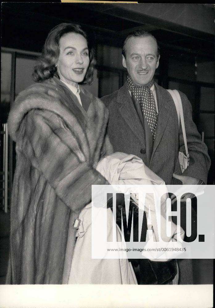 Jan. 01, 1959 - British actor David Niven and his wife in Paris : David  Niven who won the prize of the best masculine interpretation for has part  in the film ''Tables