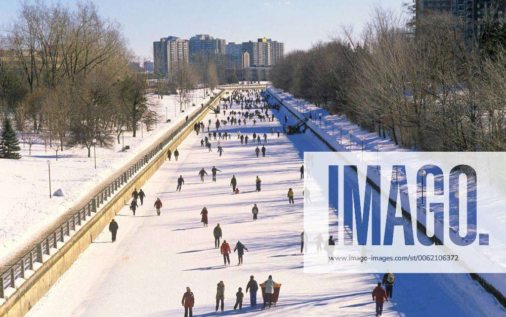 Ice skatingon the Rideau Canal during Winterlude, Ottawa, Ontario ...