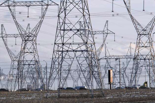 Pylon lines in Ontario, Canada