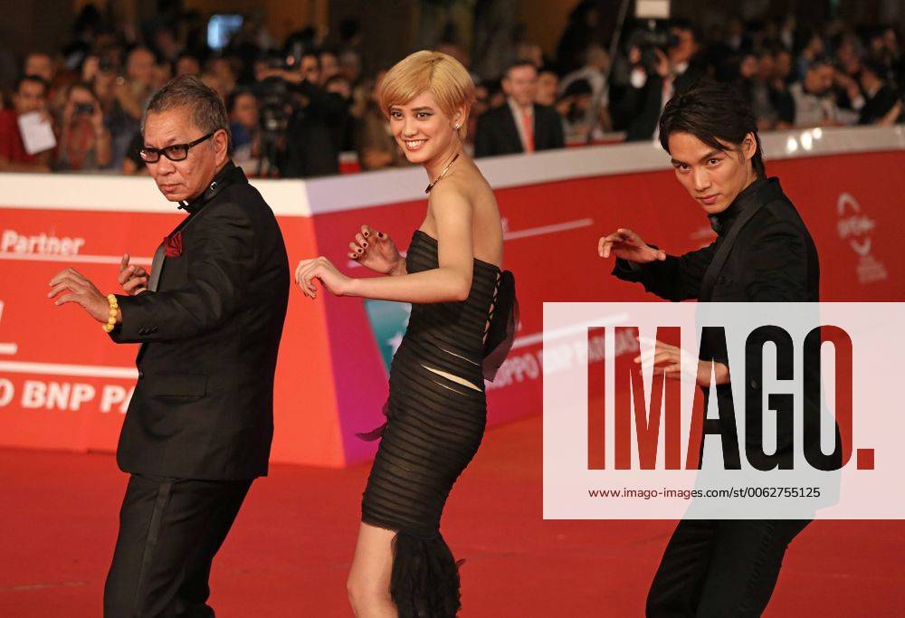 Takashi Miike L Hirona Yamazaki C and Sota Fukushi arrive on