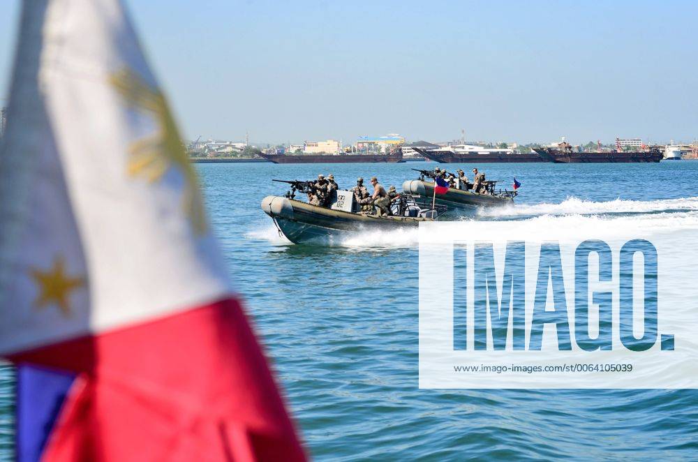 March 19, 2015 Cebu City, Philippines Two rubber boats that carry