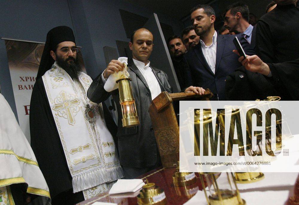 BELGRADE, SERBIA. APRIL 12, 2015. Serbian Orthodox priests and ...