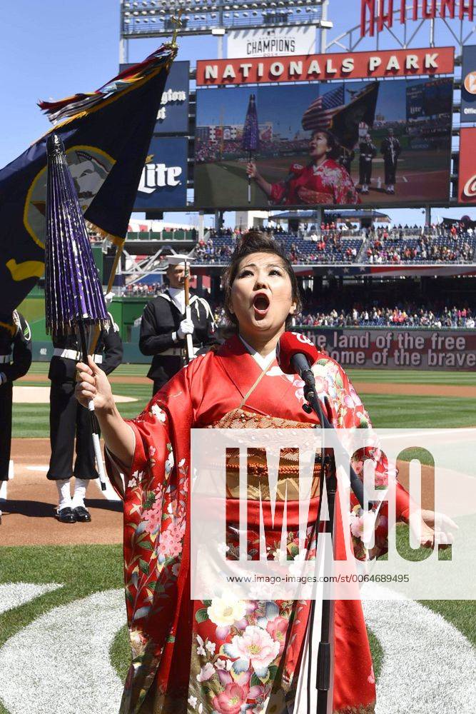 Japanese opera singer Tamura appears at MLB exhibition game Japanese