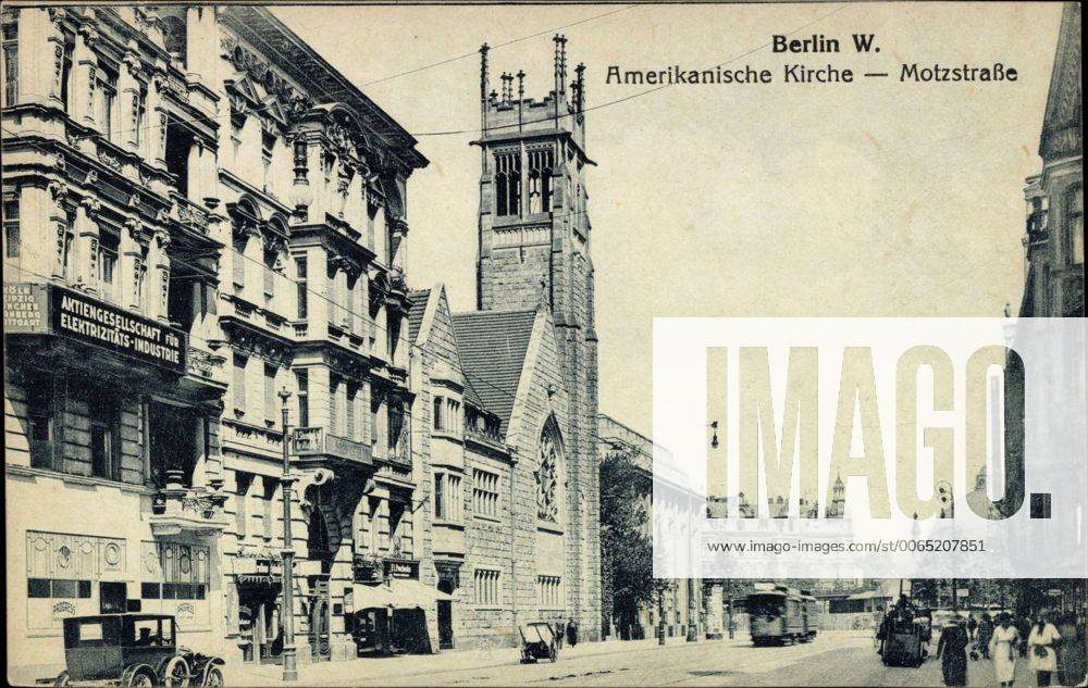 Berlin Charlottenburg, Blick zur Amerikanischen Kirche, Motzstraße ...