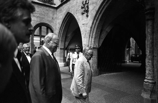 CSUKundgebung zu den Europawahlen 1989 auf dem Marienplatz in München