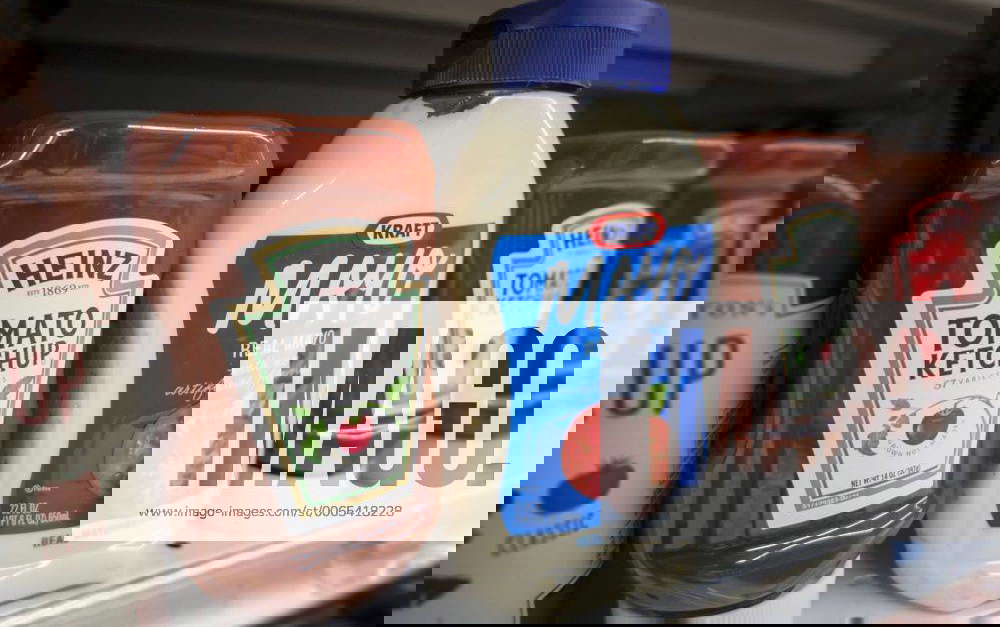 Kraft Heinz second quarter sales fall Bottles of Kraft mayonnaise and H