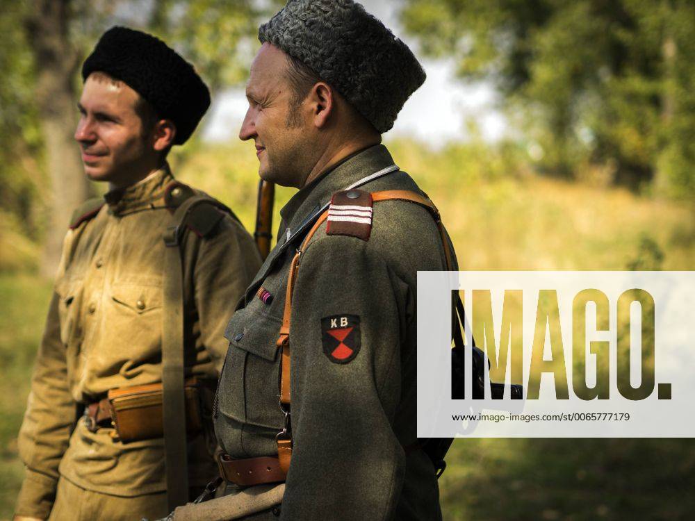 Sept. 19, 2015 - Historical re-enactors in uniform a soldier of the Red ...