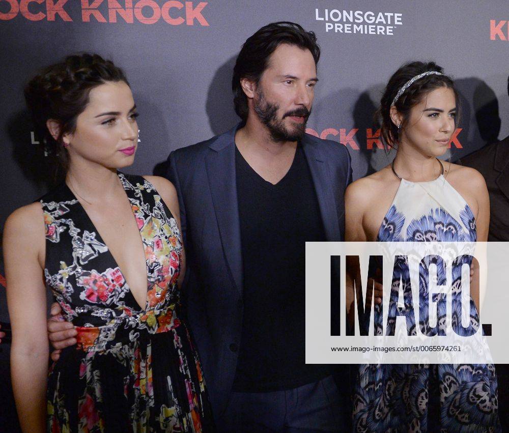 Cast member Ana de Armas, Krani Reeves and Lorenza Izzo (L-R) attend the Knock  Knock premiere