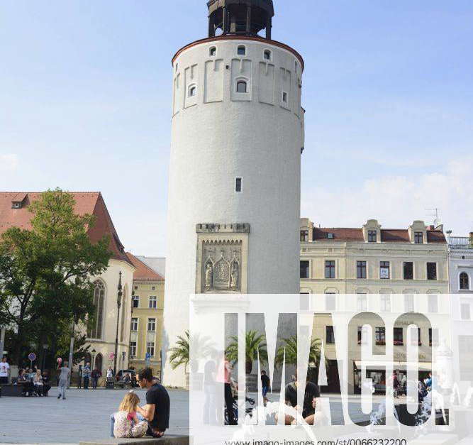 Marienplatz und Dicker Turm in Görlitz, , Sachsen