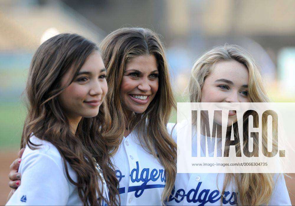 18 June 2014: Danielle Fishel, star of Disney television show Girl Meets  World prior to a Major League Baseball game between the Colorado Rockies  and the Los Angeles Dodgers at Dodger Stadium