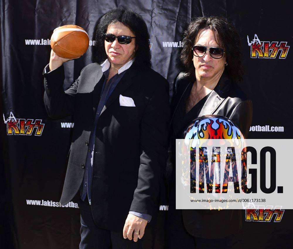 Gene Simmons, Eric Singer, Tommy Thayer and Paul Stanley of the rock band  Kiss arrive at the 47th Annual Academy Of Country Music Awards held at the  MGM Grand Garden Arena in