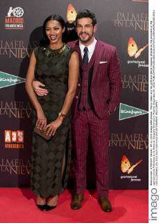 Mario Casas and his girlfriend Berta Vazquez attends to the premiere of ...