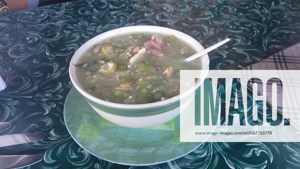 July 16, 2015 Willemstad, Curacao Okra soup from Yvonne Di Plaza at