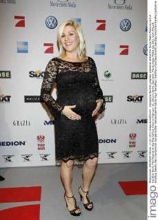 Aleksandra Bechtel pregnant presenter attend the Movie Meets Media ...