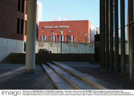 Illustration picture shows the AB INBEV building ahead of a press ...