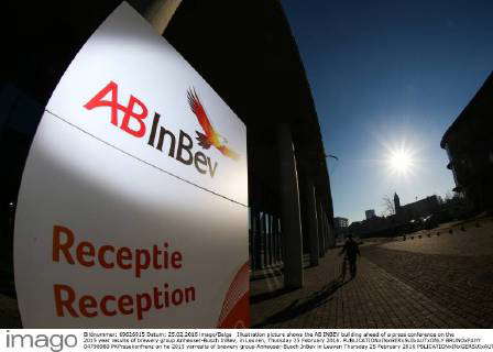 Illustration picture shows the AB INBEV building ahead of a press ...