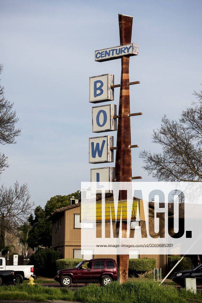 February 26, 2016 The former Century Bowl bowling alley sign located at the corner of East Childs