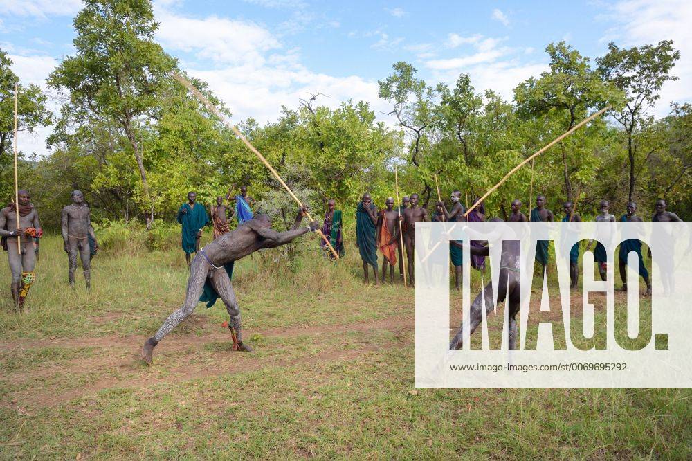 Tribal Donga Stick Fight in Omo River Valley, Ethiopia