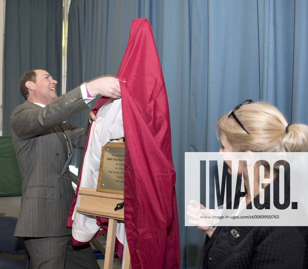 Prince Edward, Earl of Wessex, is pictured as he visits Uplands School ...