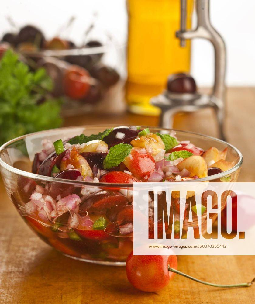 Aug. 5, 2011 Chicago, IL, USA Fruitbased sauces, such as this cherry salsa, take advantage of